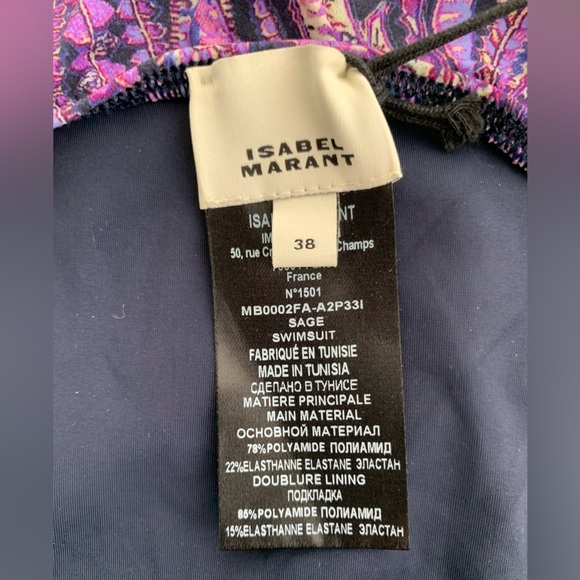Isabel Marant Sage swimsuit faded night purple NWT - Picture 7 of 9